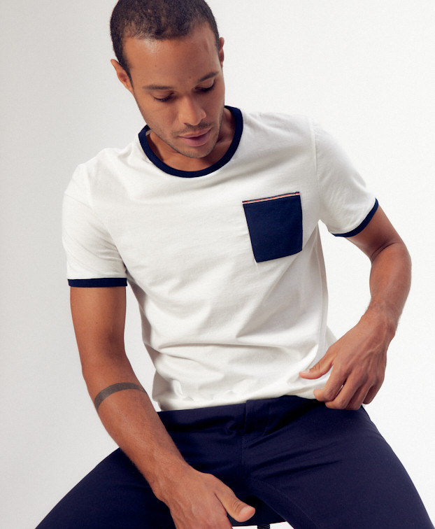 T Shirt Made In France Coton Bio Pacome Ecru - La Gentle Factory