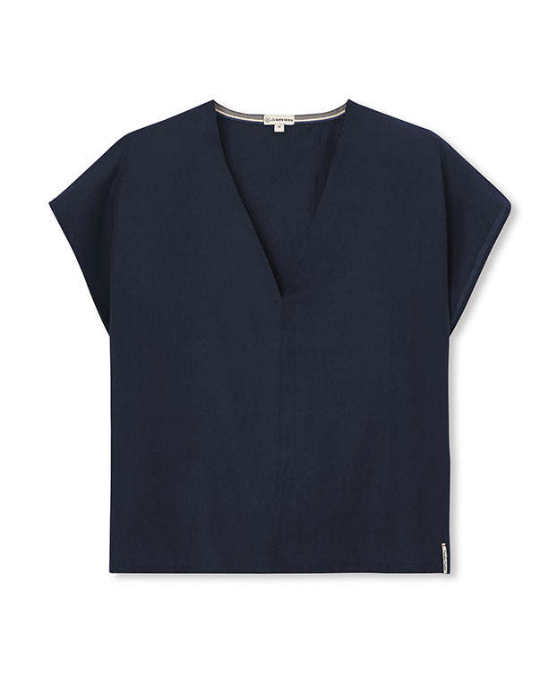T Shirt Femme Coton Bio & Made in France Sarah Bleu - La Gentle Factory