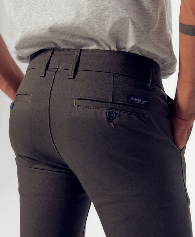 Pantalon Made In France Homme Chino Carlos Kaki - La Gentle Factory Pantalon Made In France Homme Chino Carlos Kaki - La Gentle Factory