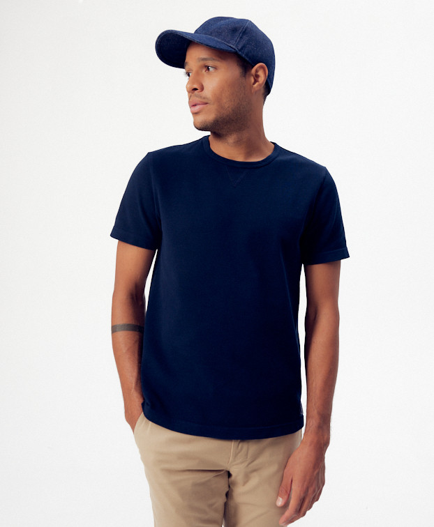 T Shirt Made In France Coton Bio Tedy Bleu - La Gentle Factory T Shirt Made In France Coton Bio Tedy Bleu - La Gentle Factory