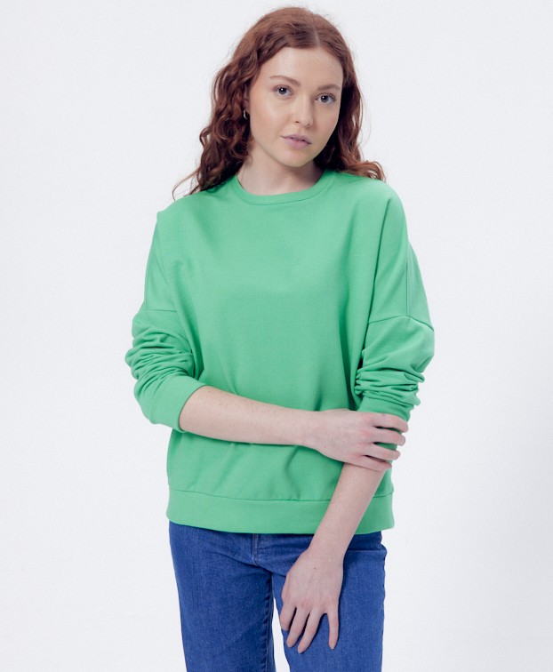 Sweat Femme Made In France Coton Bio Heidi Vert - La Gentle Factory