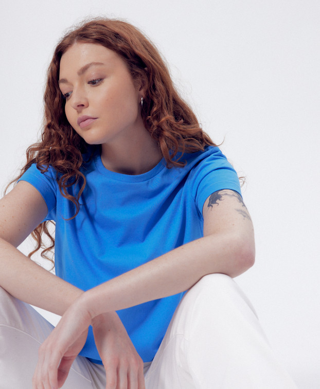 Tee-Shirt Femme Made In France Bio Ida Bleu - La Gentle Factory