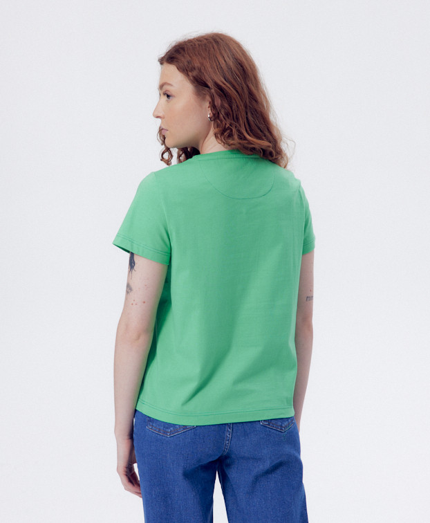 Tee-Shirt Made In France Femme Bio Ida Vert - La Gentle Factory