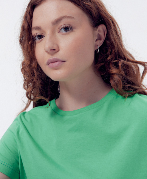 Tee-Shirt Made In France Femme Bio Ida Vert - La Gentle Factory