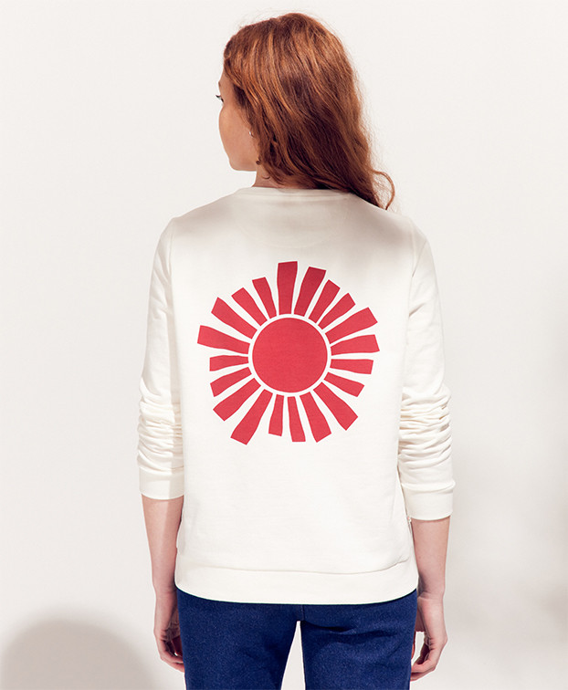 Sweat Femme Made In France Ecru "Soleil" - La Gentle Factory