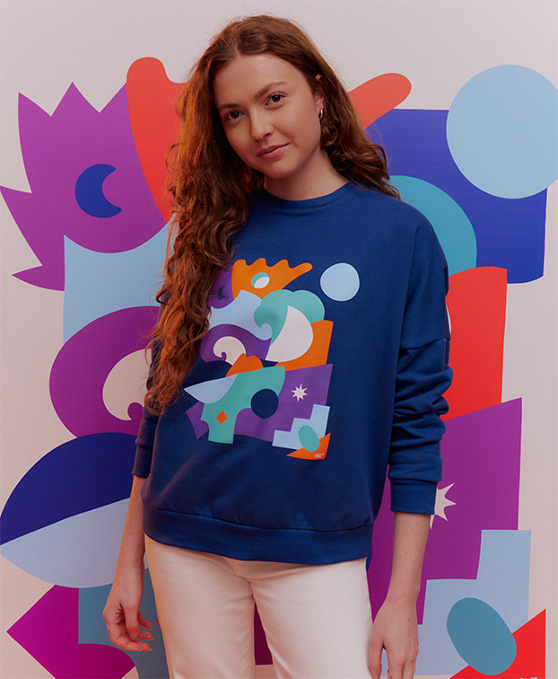 Sweat Femme Made In France Lena Bleu Coton Bio - La Gentle Factory Sweat Femme Made In France Lena Bleu Coton Bio - La Gentle Factory