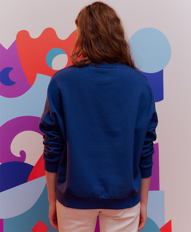 Sweat Femme Made In France Lena Bleu Coton Bio - La Gentle Factory Sweat Femme Made In France Lena Bleu Coton Bio - La Gentle Factory