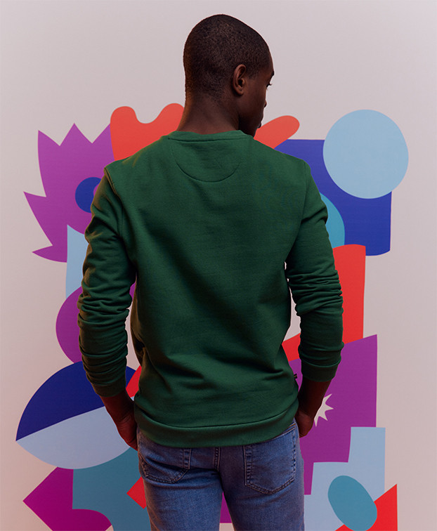 Sweat Homme Made In France Sacha Vert Coton Bio - La Gentle Factory Sweat Homme Made In France Sacha Vert Coton Bio - La Gentle Factory