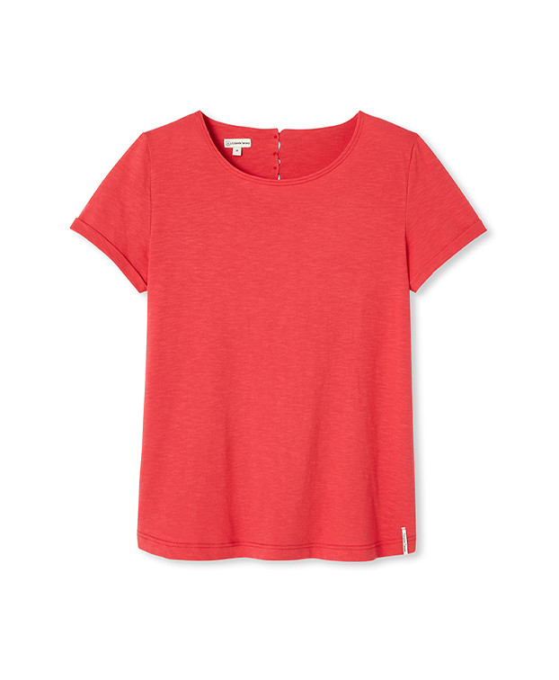Tee-shirt rouge uni femme Made In France petit prix - La Gentle Factory