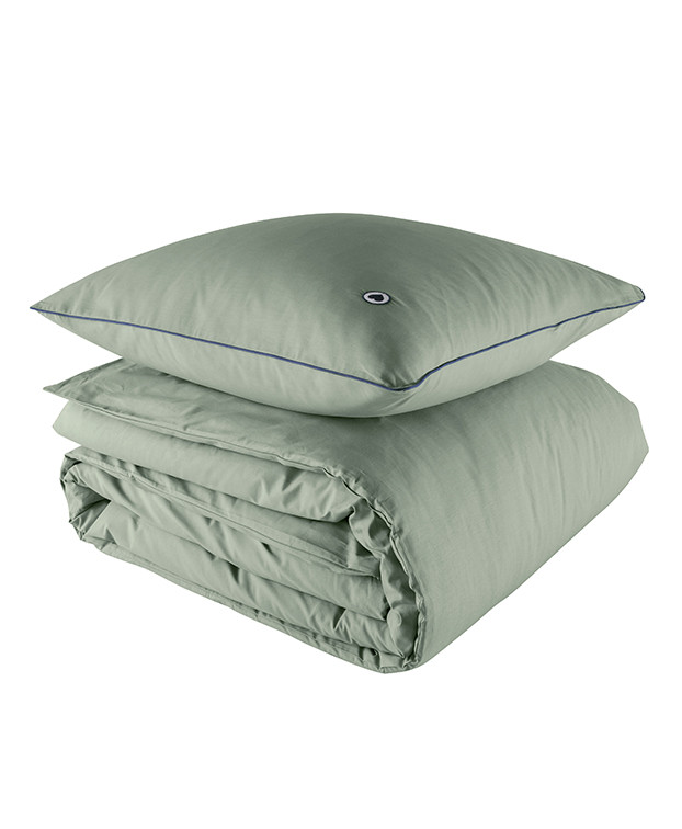 Parure Lit Coton Bio Made In France Vert de gris - La Gentle Factory Parure Lit Coton Bio Made In France Vert de gris - La Gentle Factory