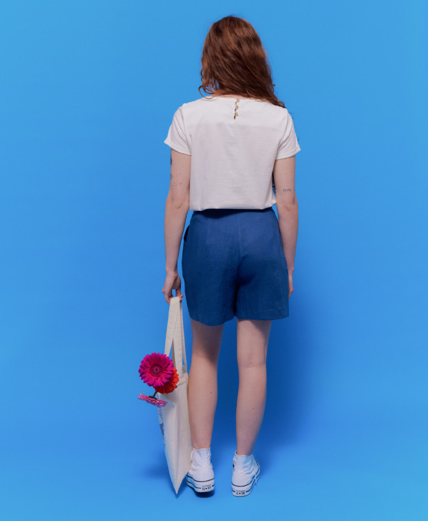 T-Shirt Femme Made In France Rose Be Good écru Coton Biologique - La Gentle Factory T-Shirt Femme Made In France Rose Be Good écru Coton Biologique - La Gentle Factory