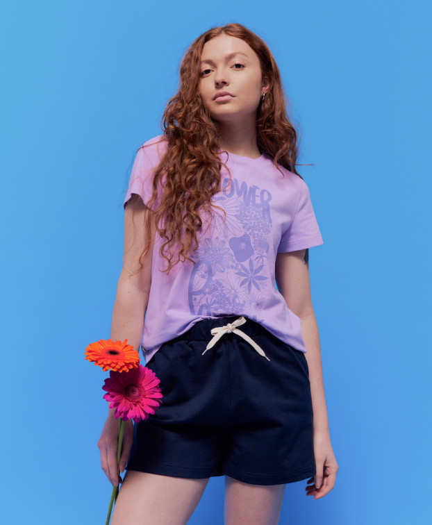 T-Shirt Femme Made In France Prune lilas Coton Biologique - La Gentle Factory