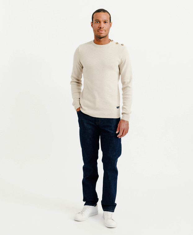 Pull Made In France Homme Bio Manu beige - La Gentle Factory