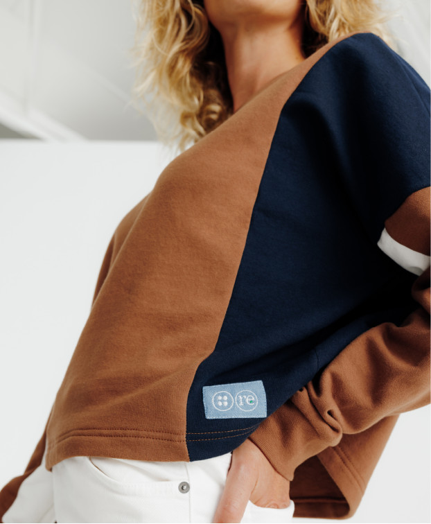 Sweat Femme Made In France Ursula camel upcyclé - La Gentle Factory Sweat Femme Made In France Ursula camel upcyclé - La Gentle Factory
