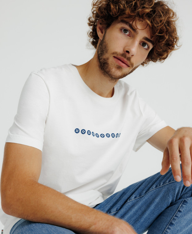 Tee-shirt de demain Coton Bio Fabriqué en France Philibert écru clair - La Gentle Factory