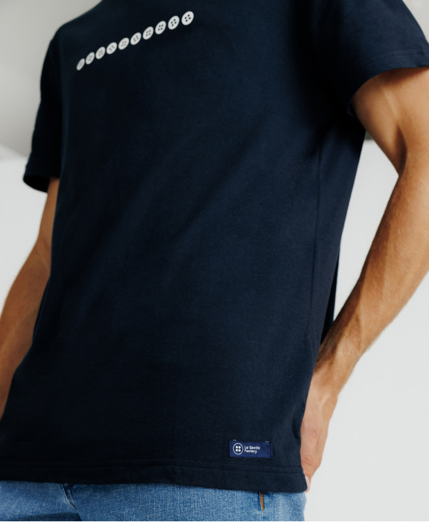 Tee-shirt de demain Coton Bio Fabriqué en France Philibert bleu marine - La Gentle Factory