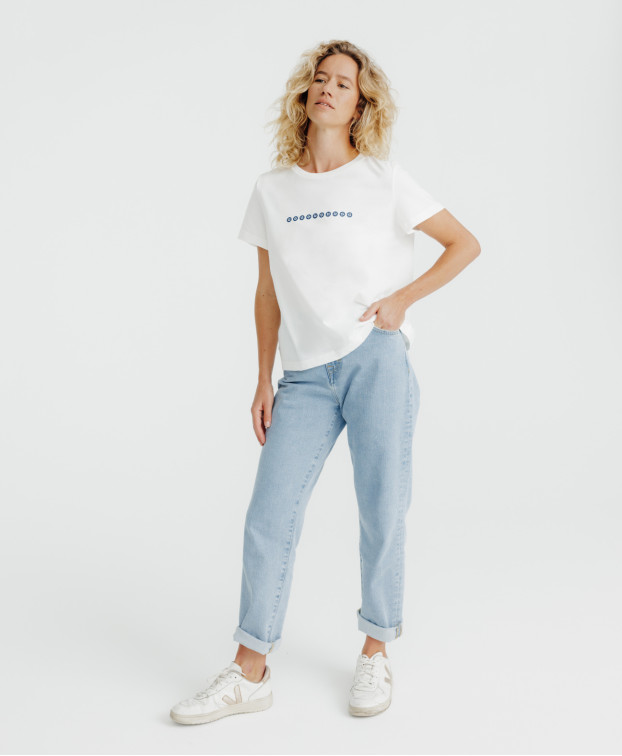 Tee-shirt de demain Coton Bio Fabriqué en France Prune écru clair - La Gentle Factory Tee-shirt de demain Coton Bio Fabriqué en France Prune écru clair - La Gentle Factory