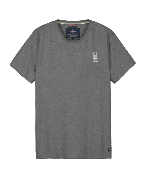 Tee-shirt Philibert La Recyclerie gris chiné foncé fabriqué en France - La Gentle Factory