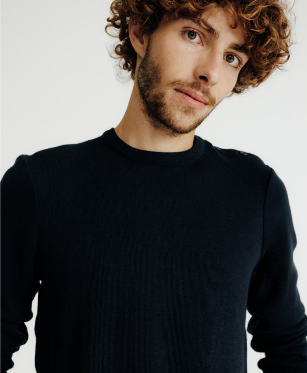 Pull Homme Made In France Coton Bio Matthias Bleu Marine foncé - La Gentle Factory Pull Homme Made In France Coton Bio Matthias Bleu Marine foncé - La Gentle Factory
