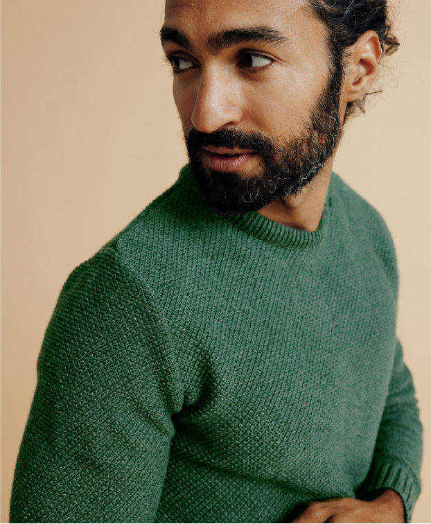 Pull Leonard Made in France aspect gaufr en laine m rinos gris
