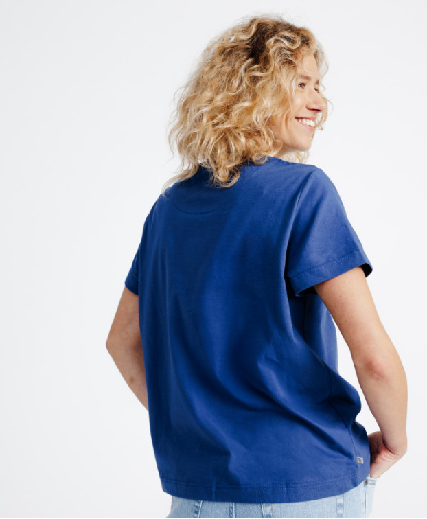 Tee-shirt Femme Made In France Brune baguette fromage bleu indigo coton bio - La Gentle Factory