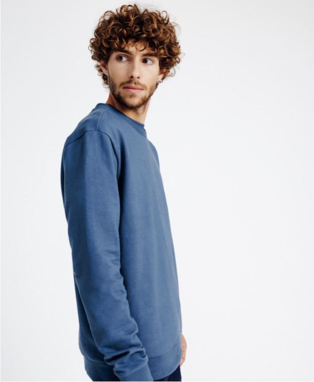 Sweat Homme Made In France Harry bleu grise Coton Bio - La Gentle Factory