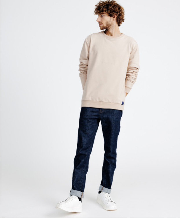 Sweat Homme Made In France Harry sable Coton Bio - La Gentle Factory