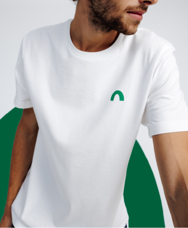 T-Shirt Philibert ecru clair homme made in France coton bio - La Gentle Factory