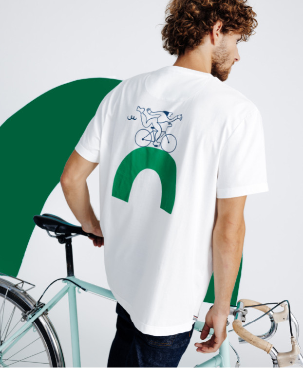 T-Shirt Philibert ecru clair homme made in France coton bio - La Gentle Factory