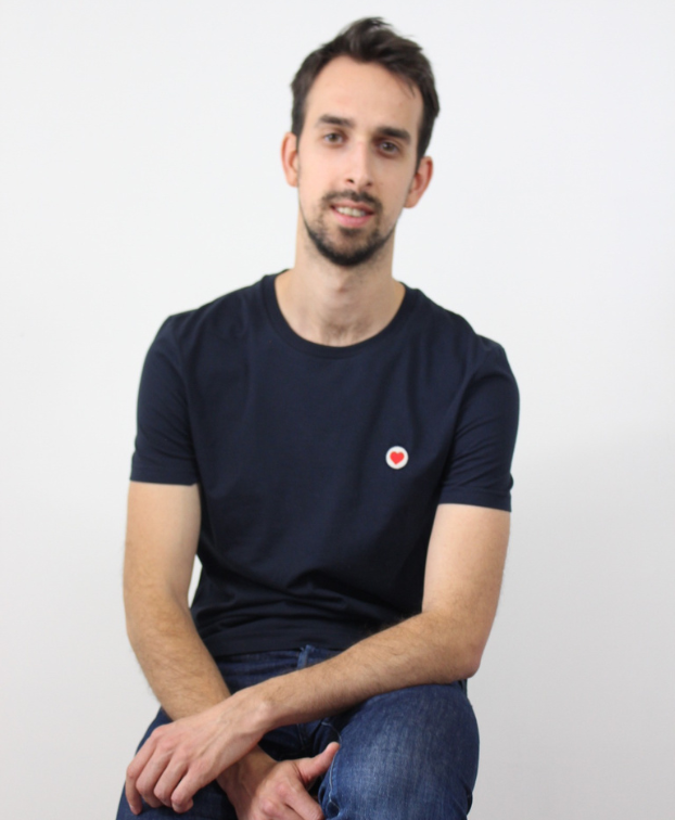 T-shirt Français Homme Bio Barthélémy Bleu marine- La Gentle Factory T-shirt Français Homme Bio Barthélémy Bleu marine- La Gentle Factory