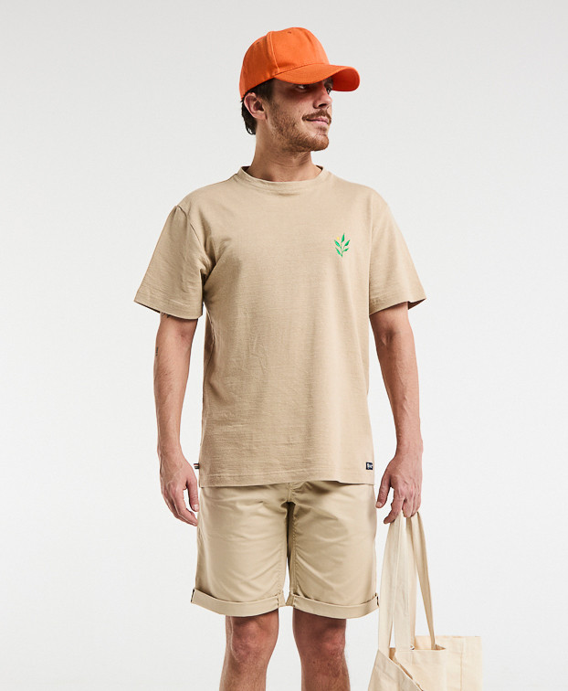 T-Shirt Made In France Homme Sable Lin et Coton bio - La Gentle Factory T-Shirt Made In France Homme Sable Lin et Coton bio - La Gentle Factory