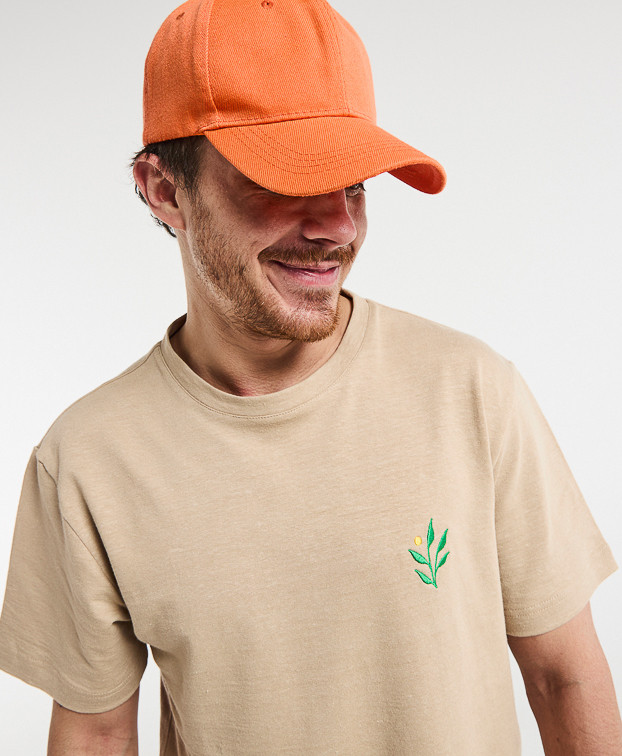 T-Shirt Made In France Homme Sable Lin et Coton bio - La Gentle Factory T-Shirt Made In France Homme Sable Lin et Coton bio - La Gentle Factory