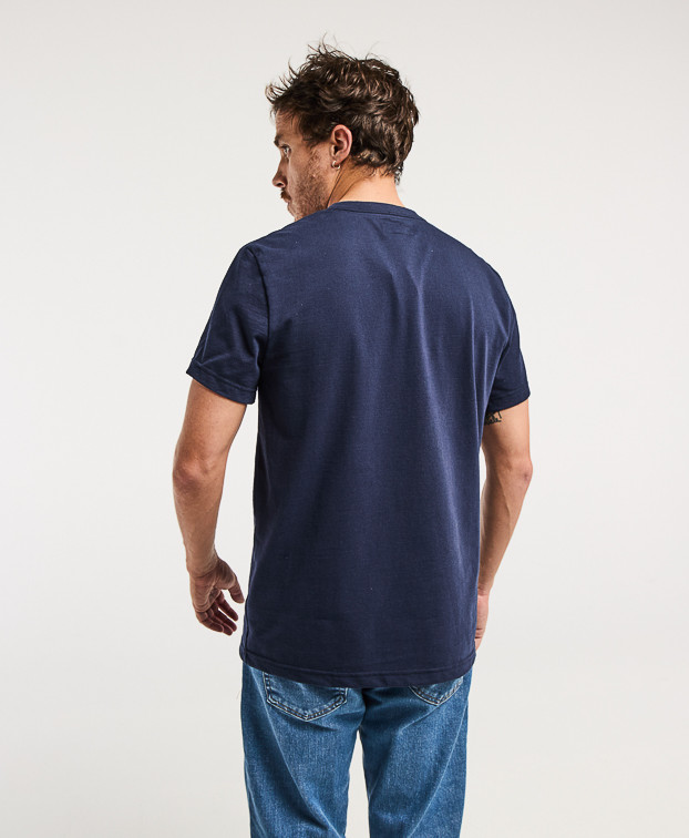 Tee-shirt Barthélémien brodé tasse cœur bleu marine foncé made in France Tee-shirt Barthélémien brodé tasse cœur bleu marine foncé made in France