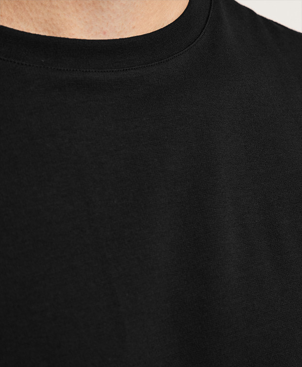 Tee-shirt Isao lourd en maille milano noir made in France Tee-shirt Isao lourd en maille milano noir made in France