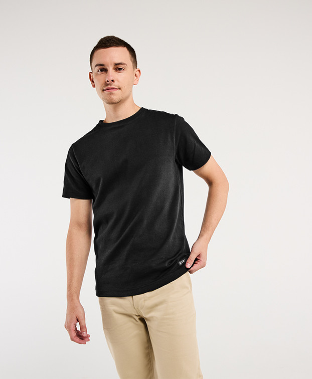 Tee-shirt Isao lourd en maille milano noir made in France Tee-shirt Isao lourd en maille milano noir made in France