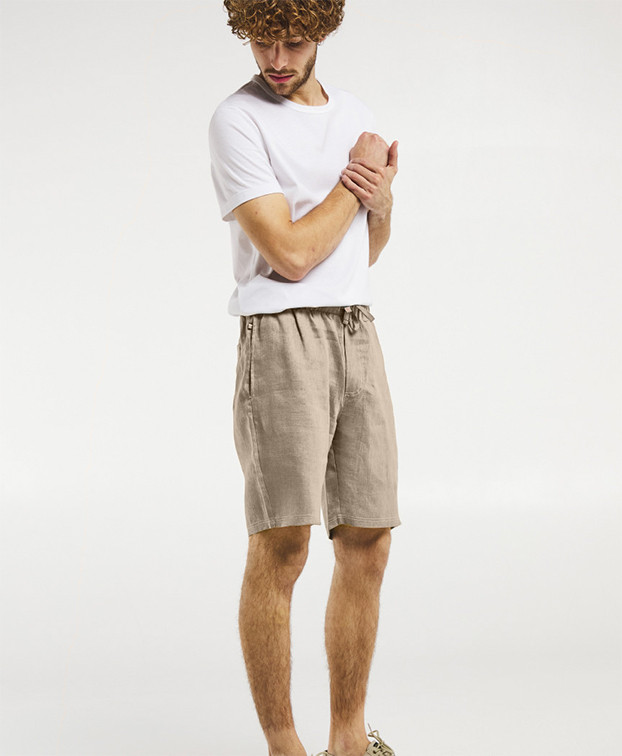 Short Liam made in France en lin sable - La Gentle Factory Short Liam made in France en lin sable - La Gentle Factory