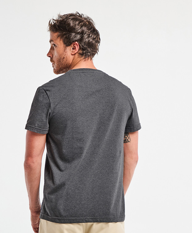 Tee-shirt gris uni Homme Made In France petit prix - La Gentle Factory Tee-shirt gris uni Homme Made In France petit prix - La Gentle Factory