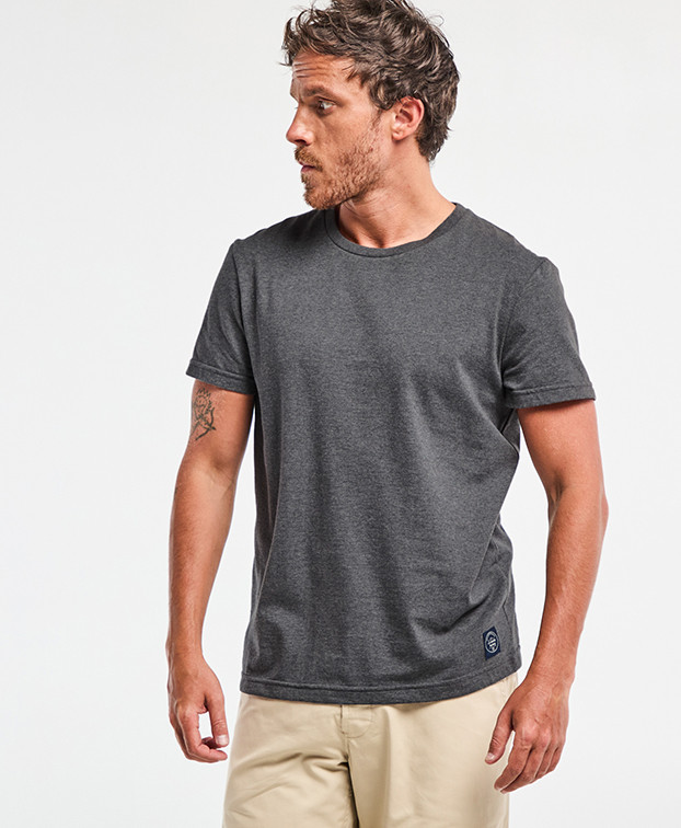 Tee-shirt gris uni Homme Made In France petit prix - La Gentle Factory Tee-shirt gris uni Homme Made In France petit prix - La Gentle Factory