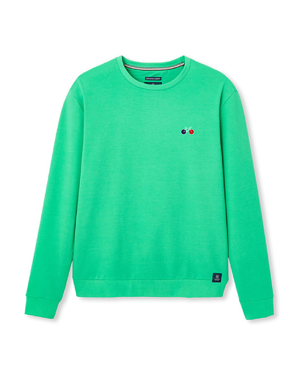 Sweat Benoit brodé vélo vert menthe en coton bio - La Gentle Factory Sweat Benoit brodé vélo vert menthe en coton bio - La Gentle Factory