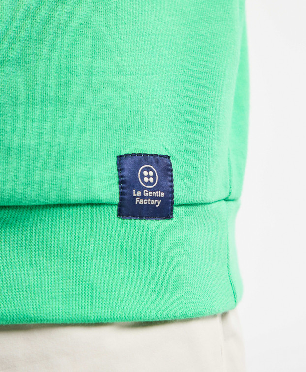Sweat Benoit brodé vélo vert menthe en coton bio - La Gentle Factory Sweat Benoit brodé vélo vert menthe en coton bio - La Gentle Factory