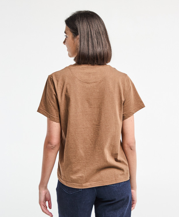 T Shirt Made In France Coton Bio Pauline Camel - La Gentle Factory T Shirt Made In France Coton Bio Pauline Camel - La Gentle Factory