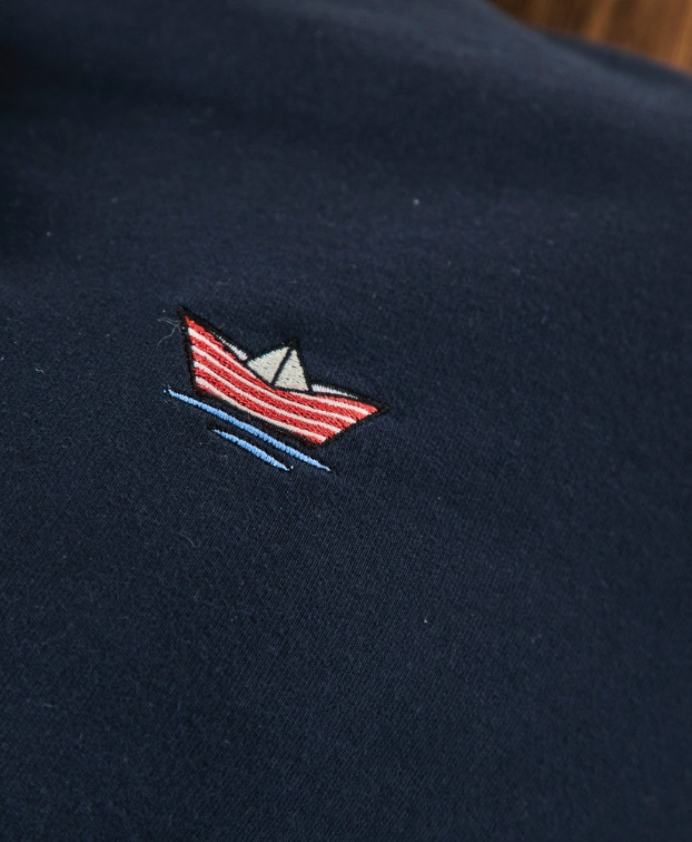 Sweat Benoit bleu marine brodé Made In France - La Gentle Factory Sweat Benoit bleu marine brodé Made In France - La Gentle Factory