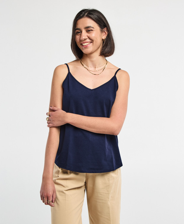 Débardeur Femme Made In France Bleu Recyclé - La Gentle Factory Débardeur Femme Made In France Bleu Recyclé - La Gentle Factory