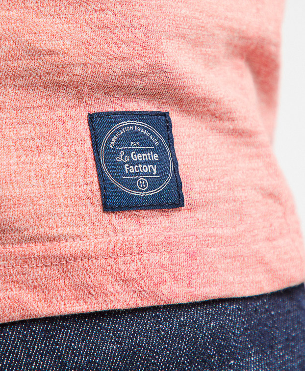 T Shirt Made In France Brodé Baptiste Orange en Coton - La Gentle Factory