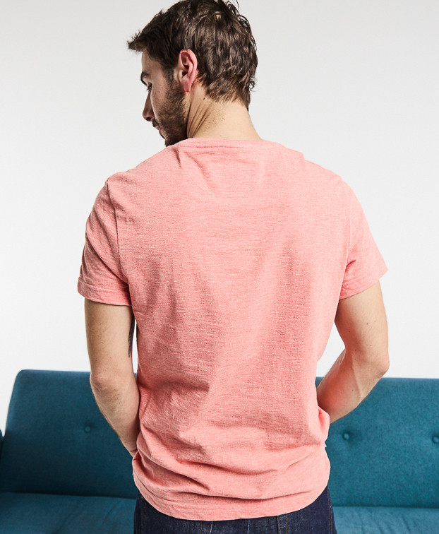 T Shirt Made In France Brodé Baptiste Orange en Coton - La Gentle Factory
