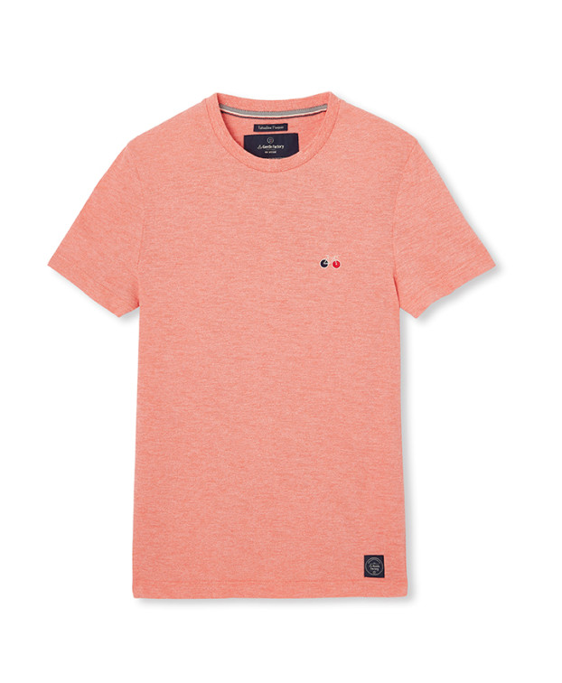 T Shirt Made In France Brodé Baptiste Orange en Coton - La Gentle Factory