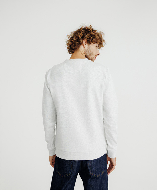 Sweat Made In France Café Croissant Gris chiné Coton Recyclé - La Gentle Factory Sweat Made In France Café Croissant Gris chiné Coton Recyclé - La Gentle Factory