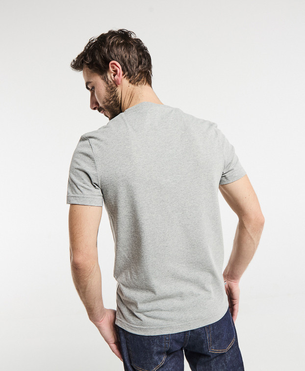 T-Shirt Prodige print poisson gris chiné en coton recyclé - La Gentle Factory