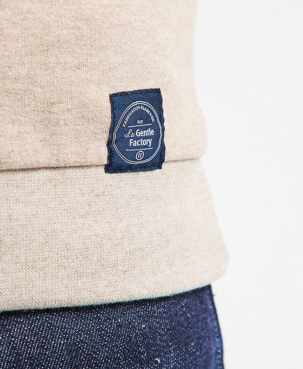 Sweat Made In France Homme Recyclé Basile Beige - La Gentle Factory Sweat Made In France Homme Recyclé Basile Beige - La Gentle Factory
