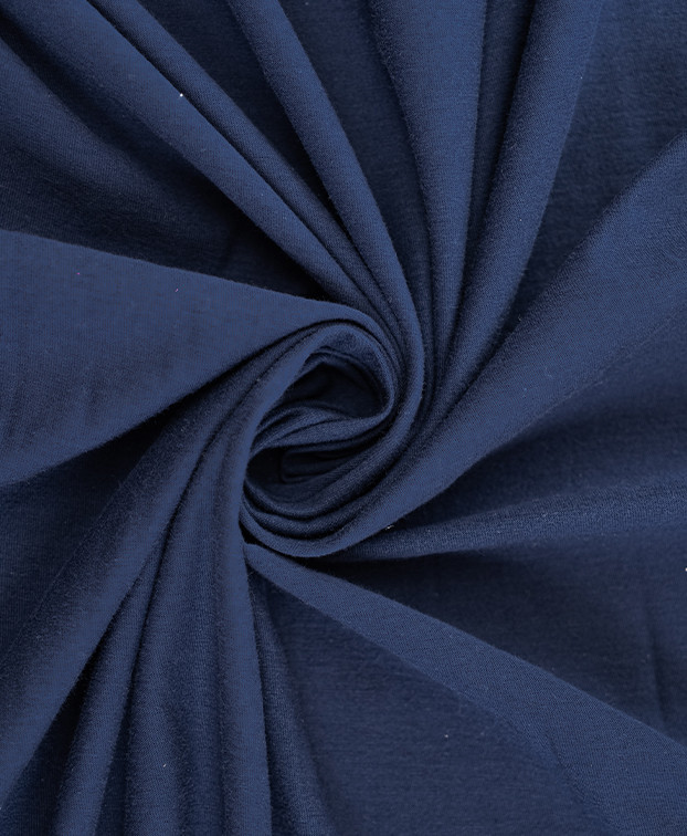 Jersey bleu indigo foncé en coton bio Jersey bleu indigo foncé en coton bio